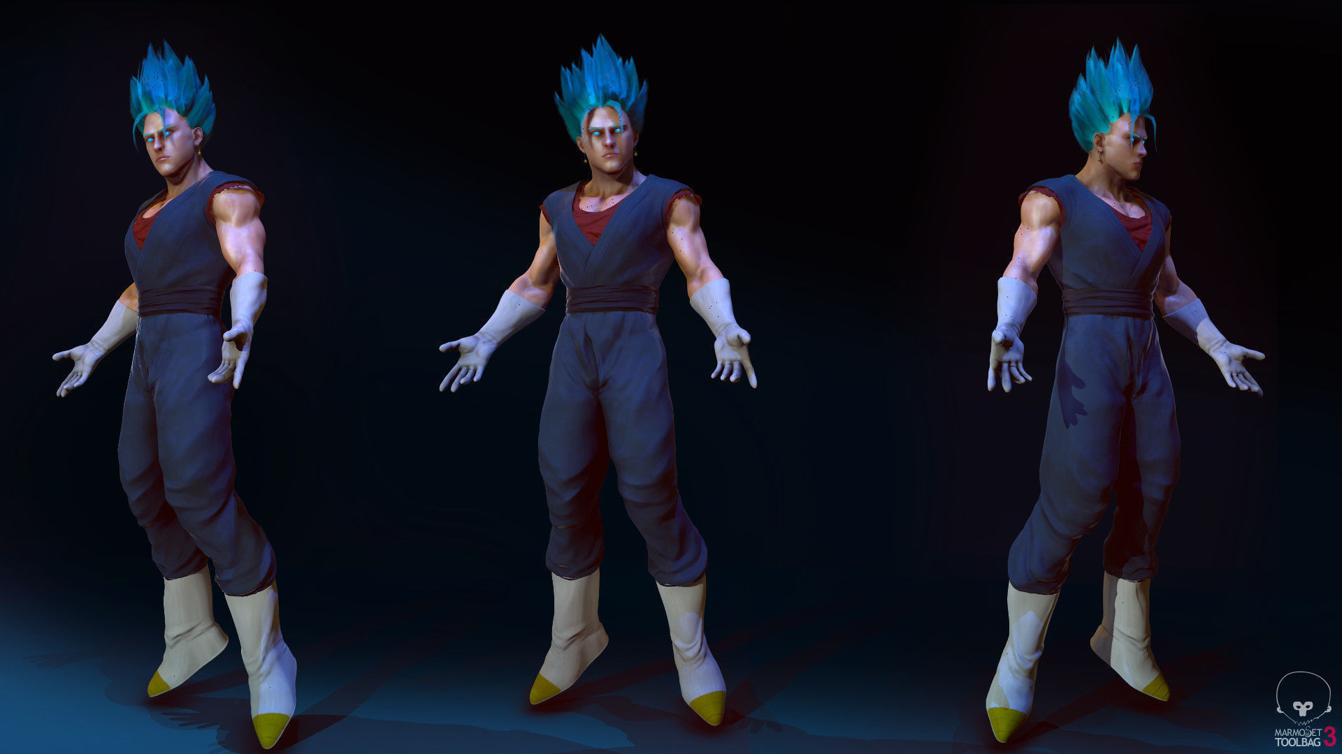 Vegito son Goku 3d model PBR realistic Low-poly 3D model_3