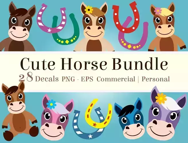 28 Cute Horse Decals