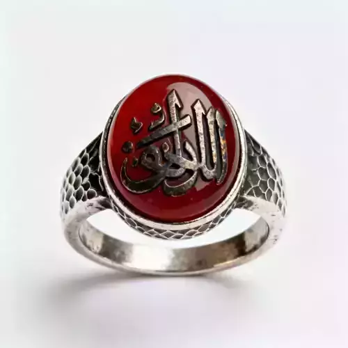 Majestic Ottoman Calligraphy Ring 3D Model