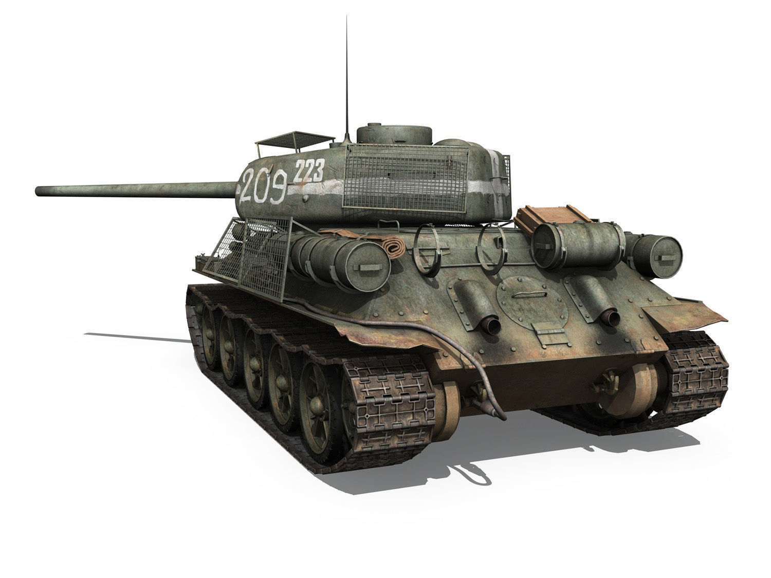 T-34 85 - Soviet medium tank - 223 3D model_6