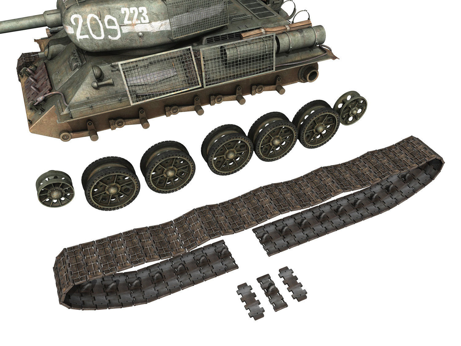 T-34 85 - Soviet medium tank - 223 3D model_9