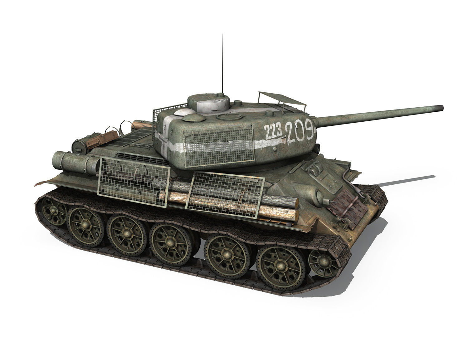 T-34 85 - Soviet medium tank - 223 3D model_7