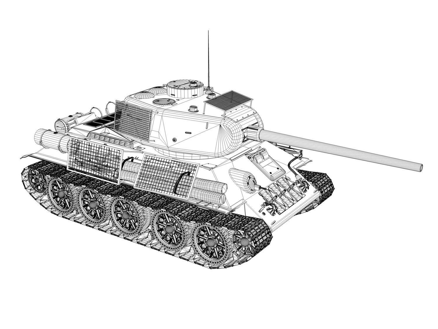 T-34 85 - Soviet medium tank - 223 3D model_10
