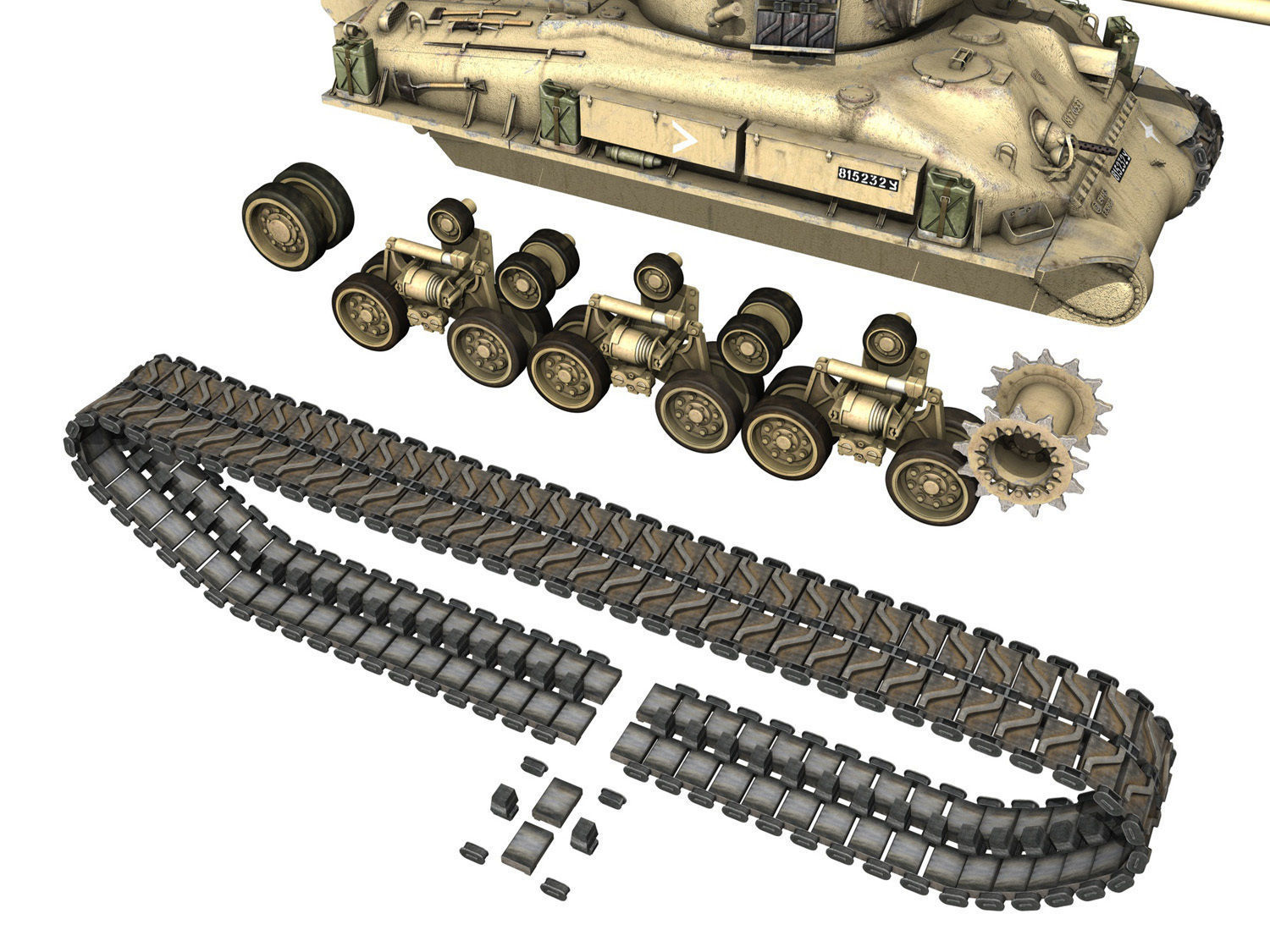 M51 Israel Super Sherman - 1 3D model_8
