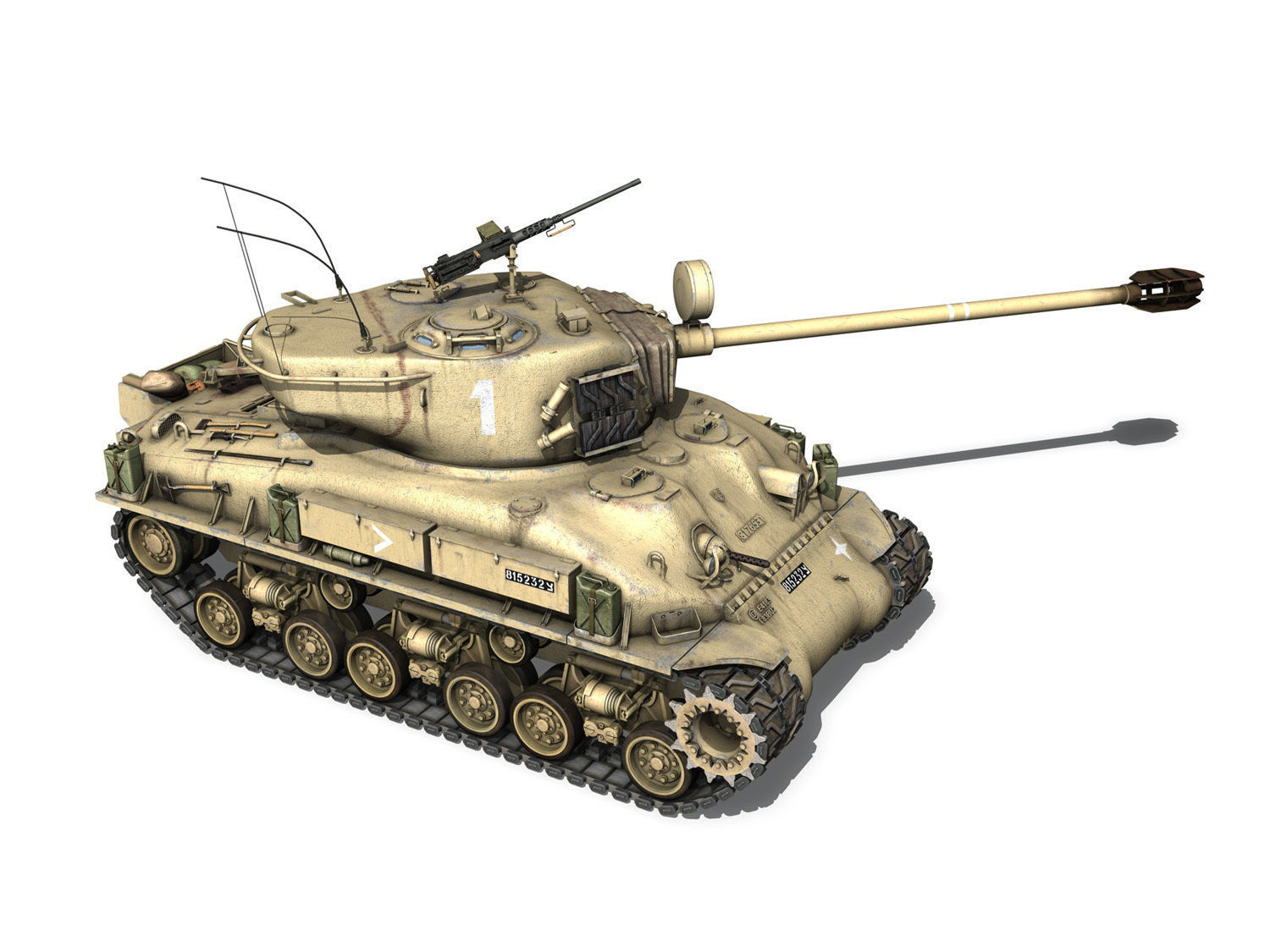 M51 Israel Super Sherman - 1 3D model_6