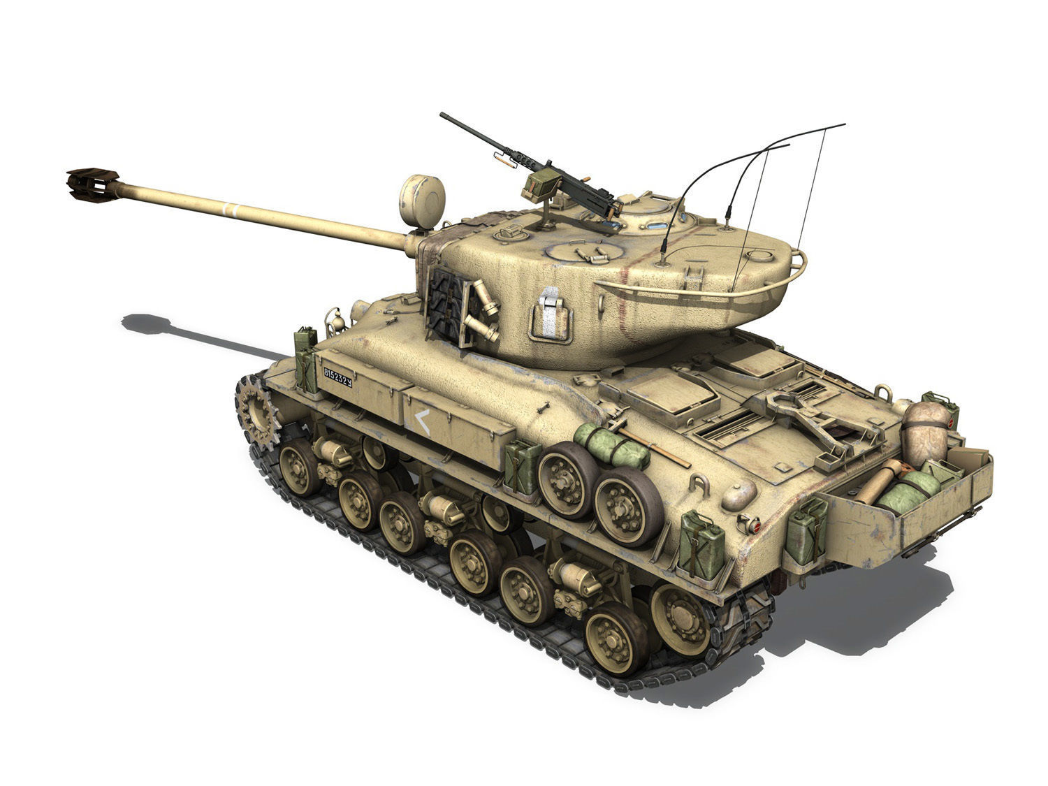 M51 Israel Super Sherman - 1 3D model_4