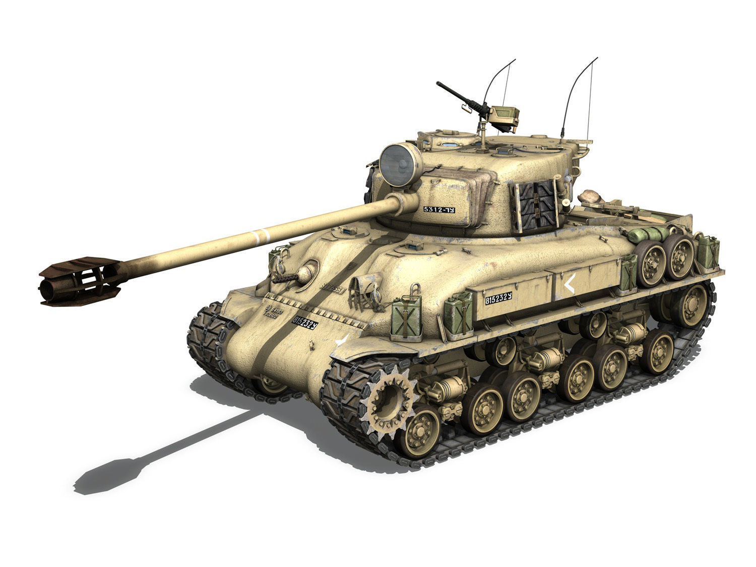 M51 Israel Super Sherman - 1 3D model_2