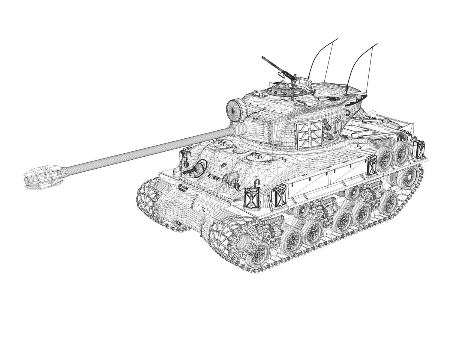 M51 Israel Super Sherman - 1 3D model_11