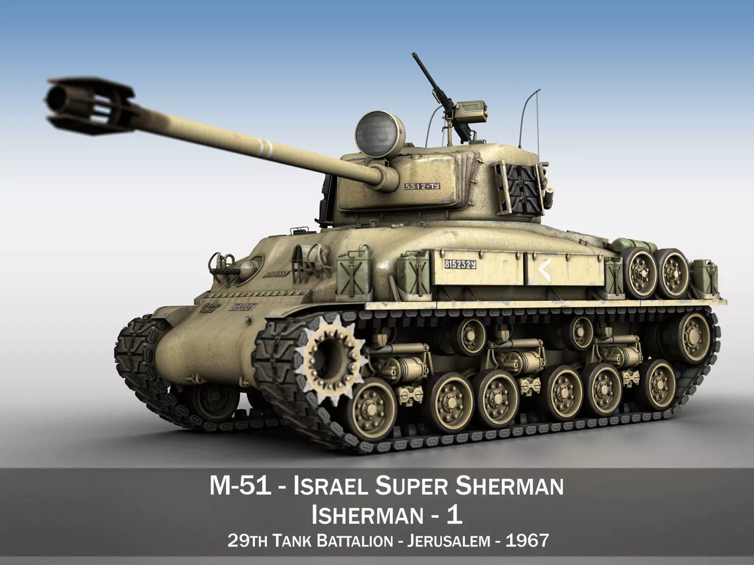 M51 Israel Super Sherman - 1 3D model_0