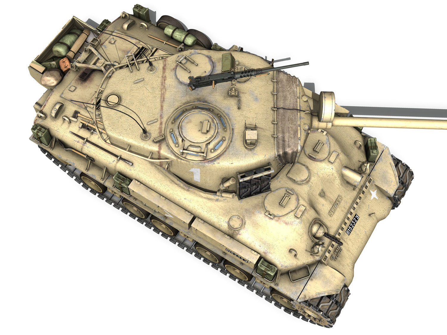 M51 Israel Super Sherman - 1 3D model_9