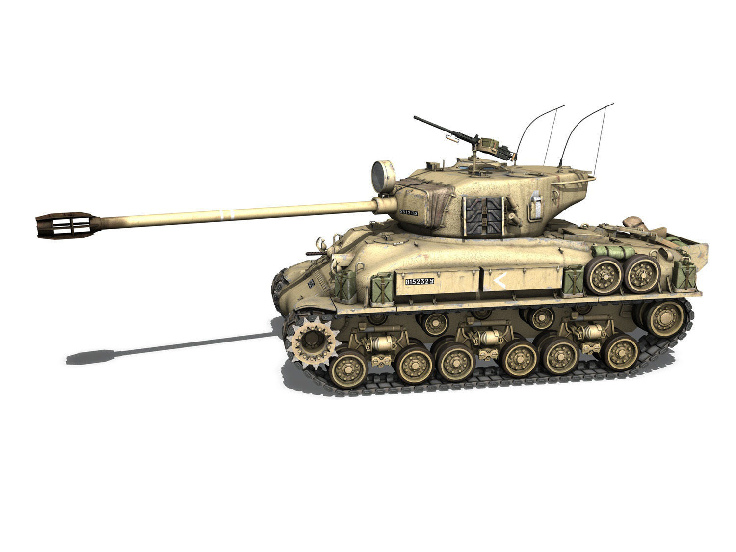 M51 Israel Super Sherman - 1 3D model_3