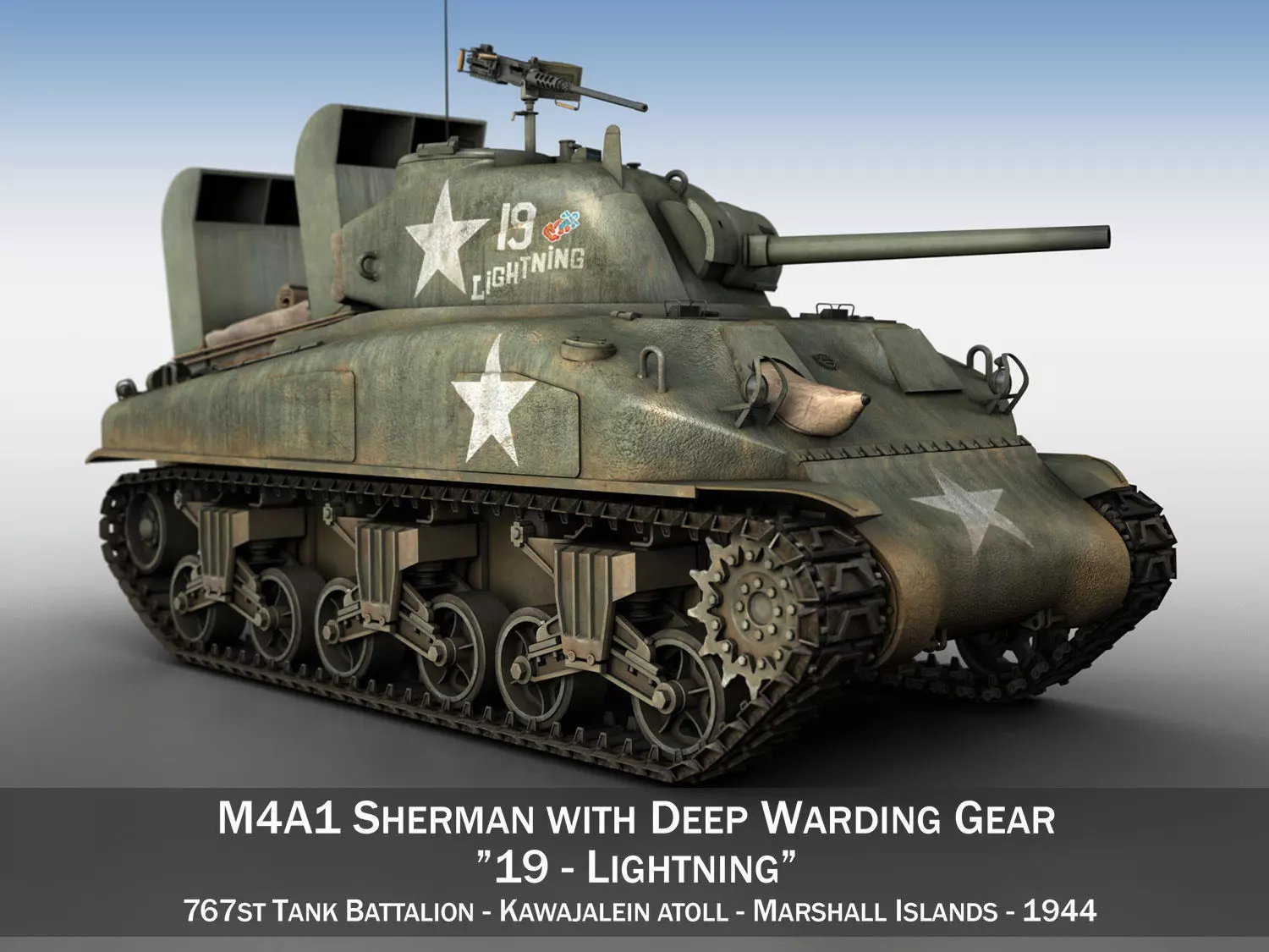 M4A1 Sherman - Lightning 3D model_0