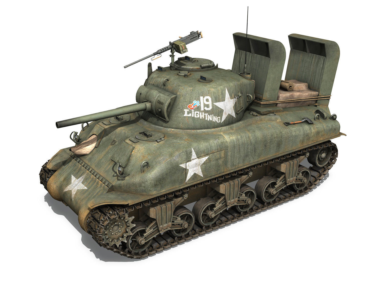 M4A1 Sherman - Lightning 3D model_2