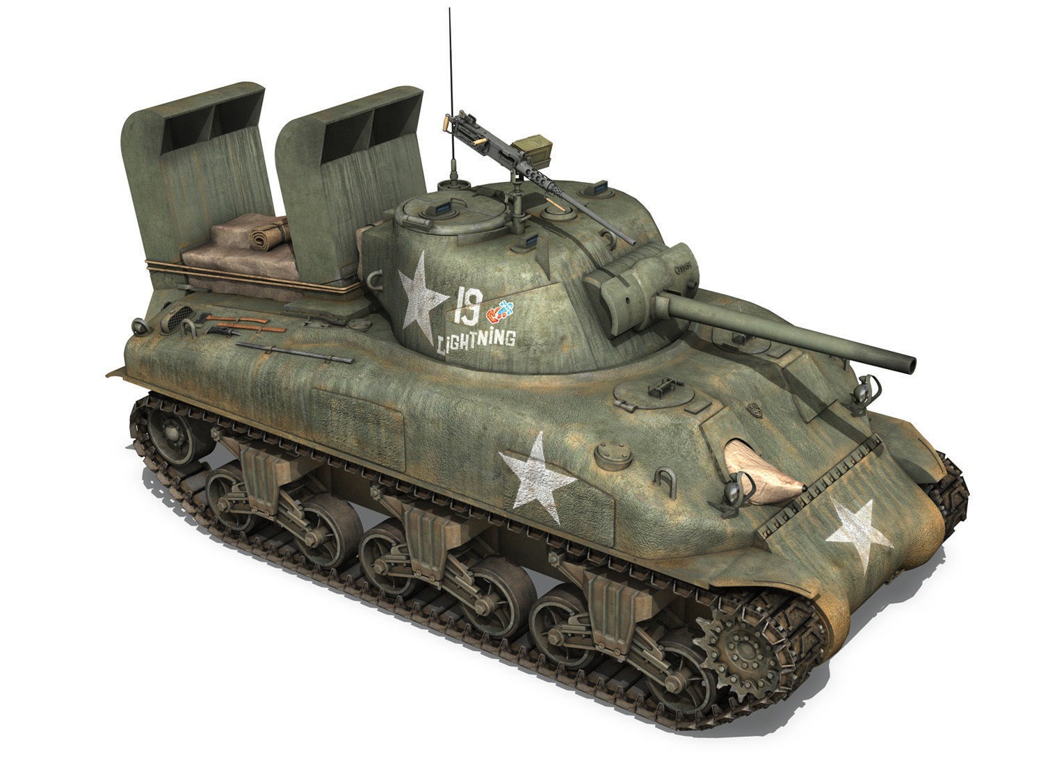 M4A1 Sherman - Lightning 3D model_6