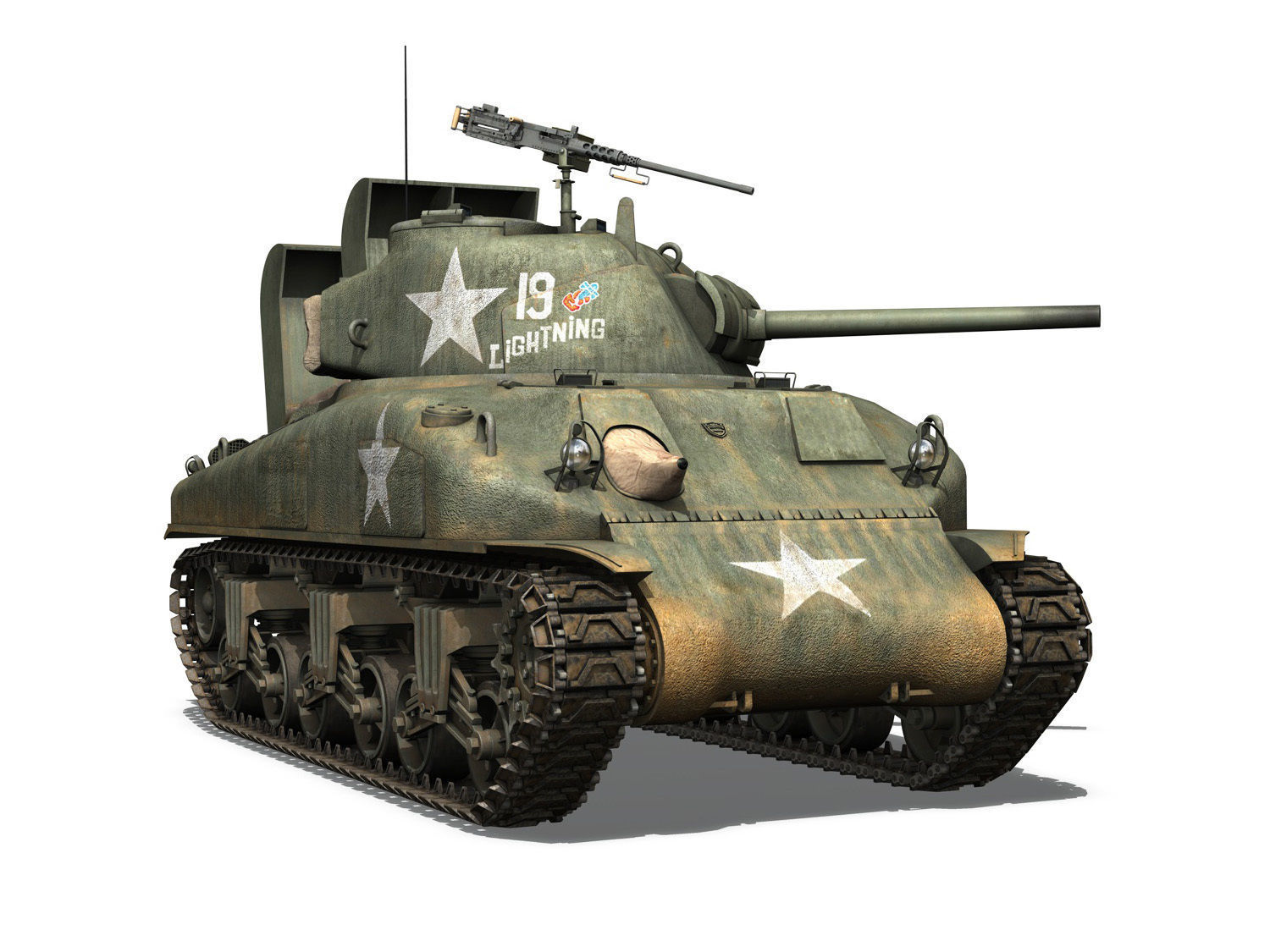 M4A1 Sherman - Lightning 3D model_8
