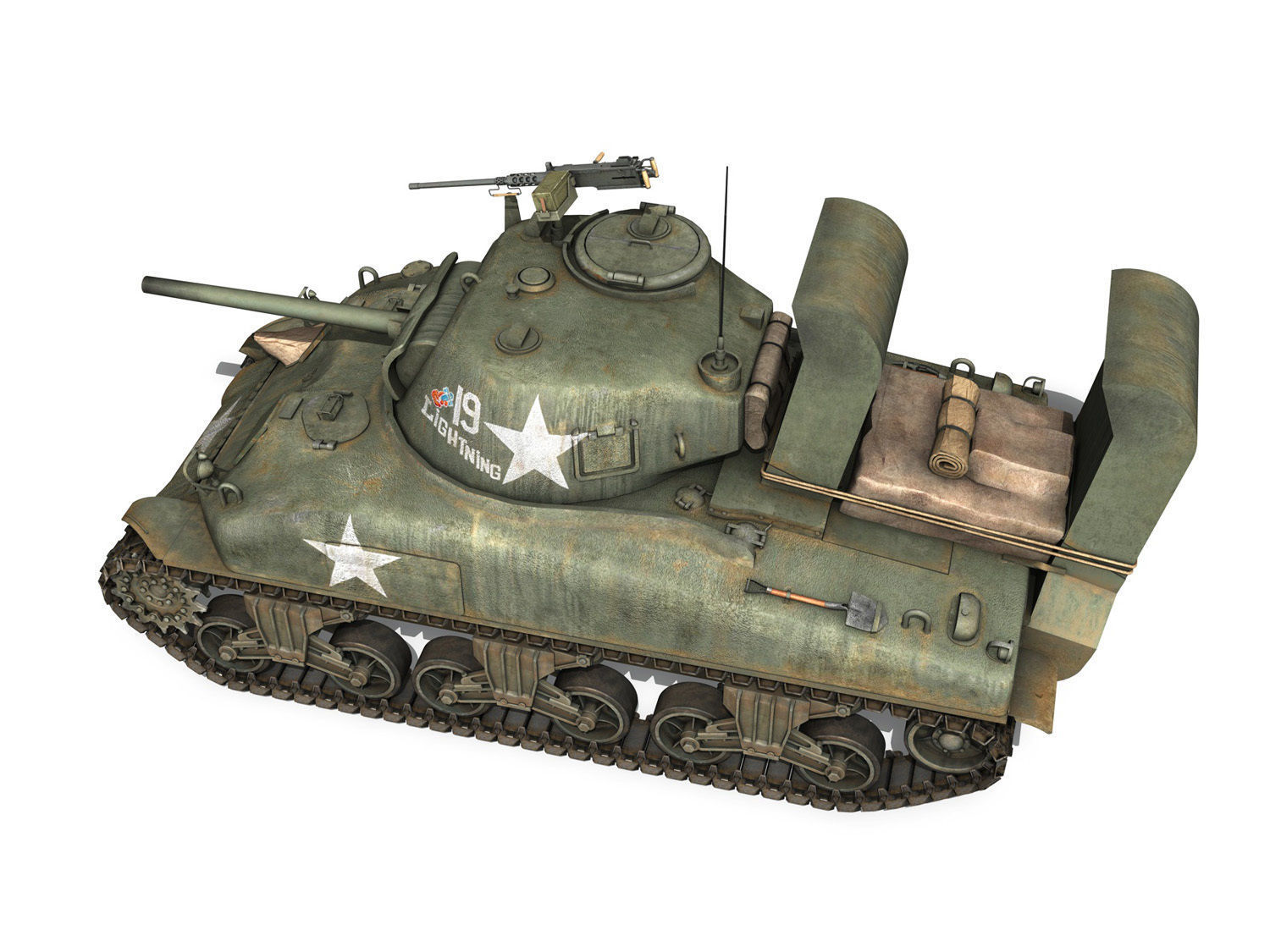 M4A1 Sherman - Lightning 3D model_3