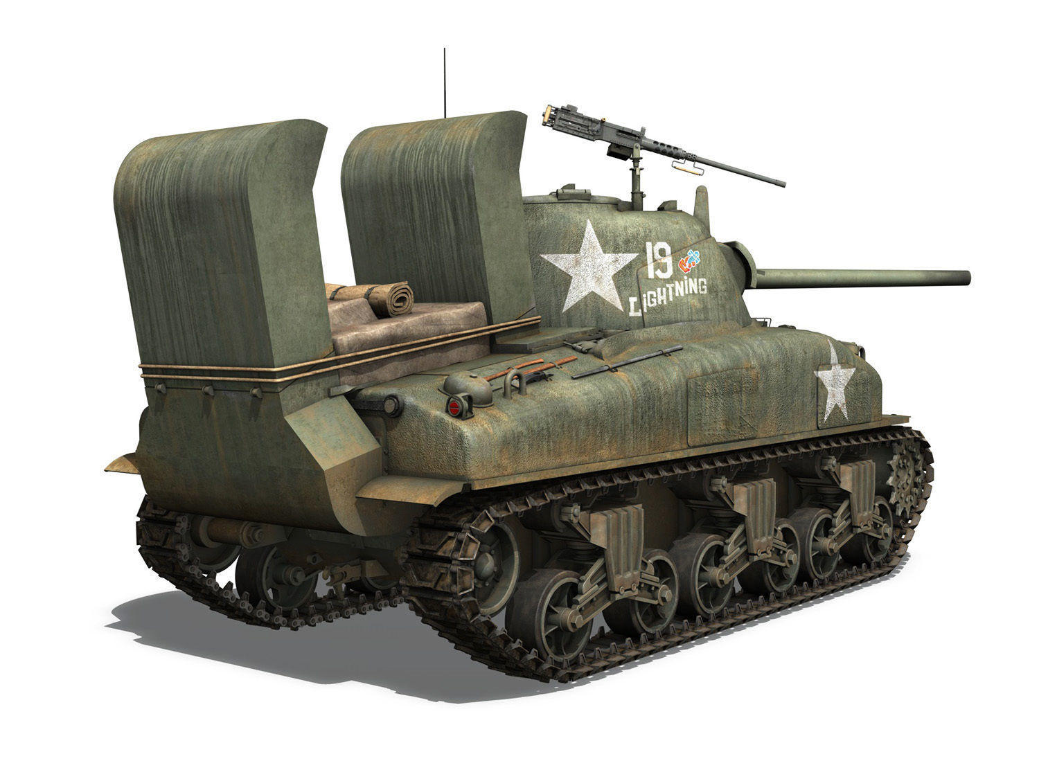 M4A1 Sherman - Lightning 3D model_5