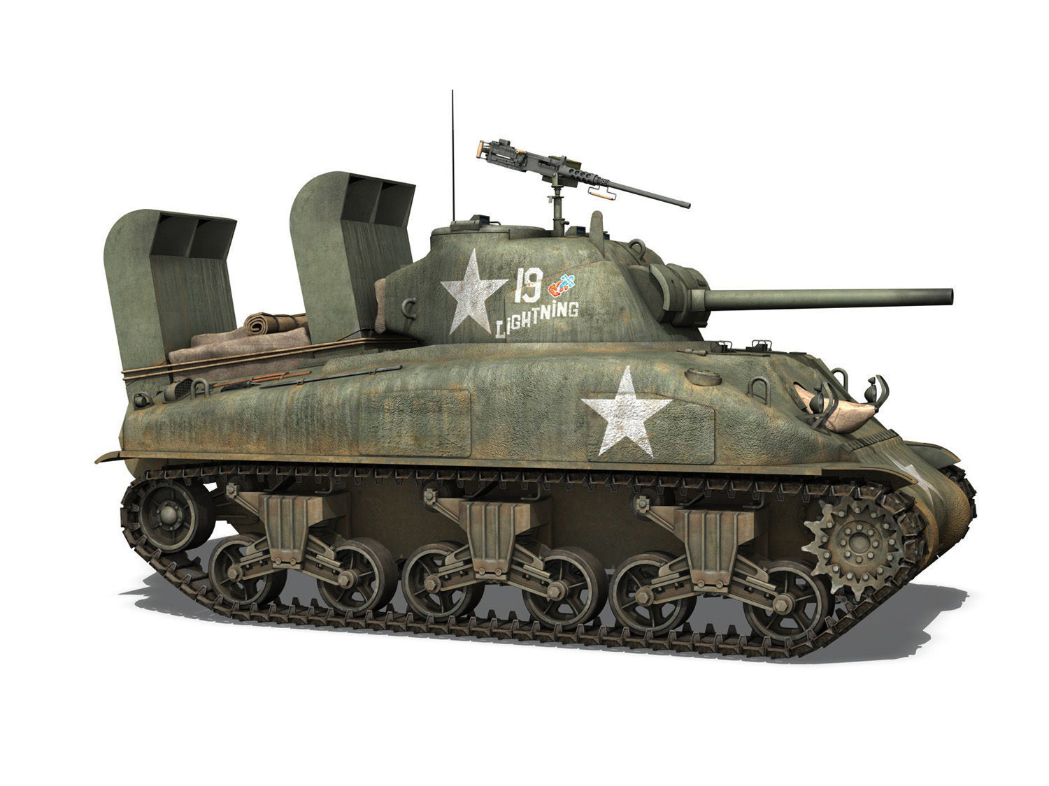 M4A1 Sherman - Lightning 3D model_7