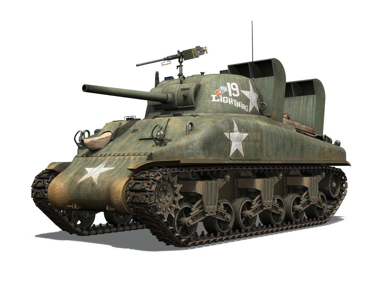 M4A1 Sherman - Lightning 3D model_1