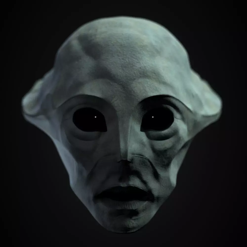 Alien Head Textured 3D model
