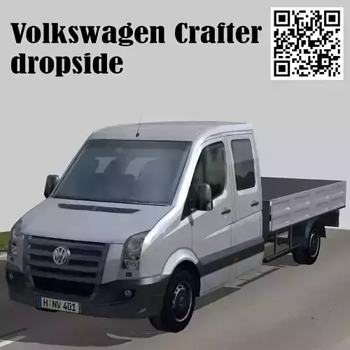 Volkswagen Crafter dropside Low-poly 3D model