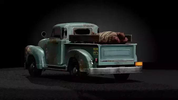 OLD TOW TRUCK Low-poly 3D model 3