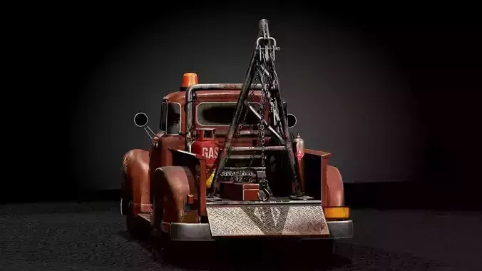 OLD TOW TRUCK Low-poly 3D model 2