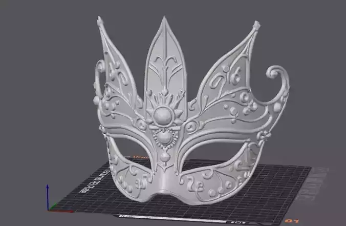 Luxury Venetian Masquerade Mask Premium Decorative Low-poly 3D model