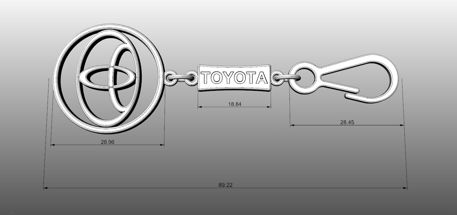 Pendant Toyota 3D print model_1