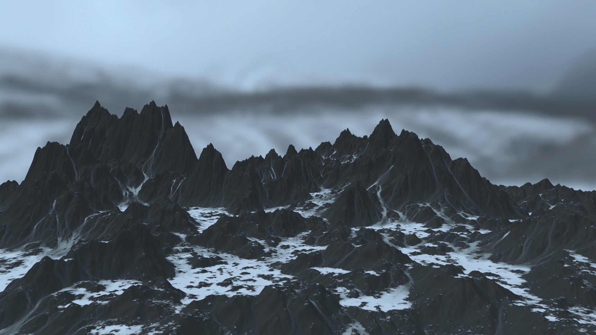 Snow Mountain Low-poly 3D model_9