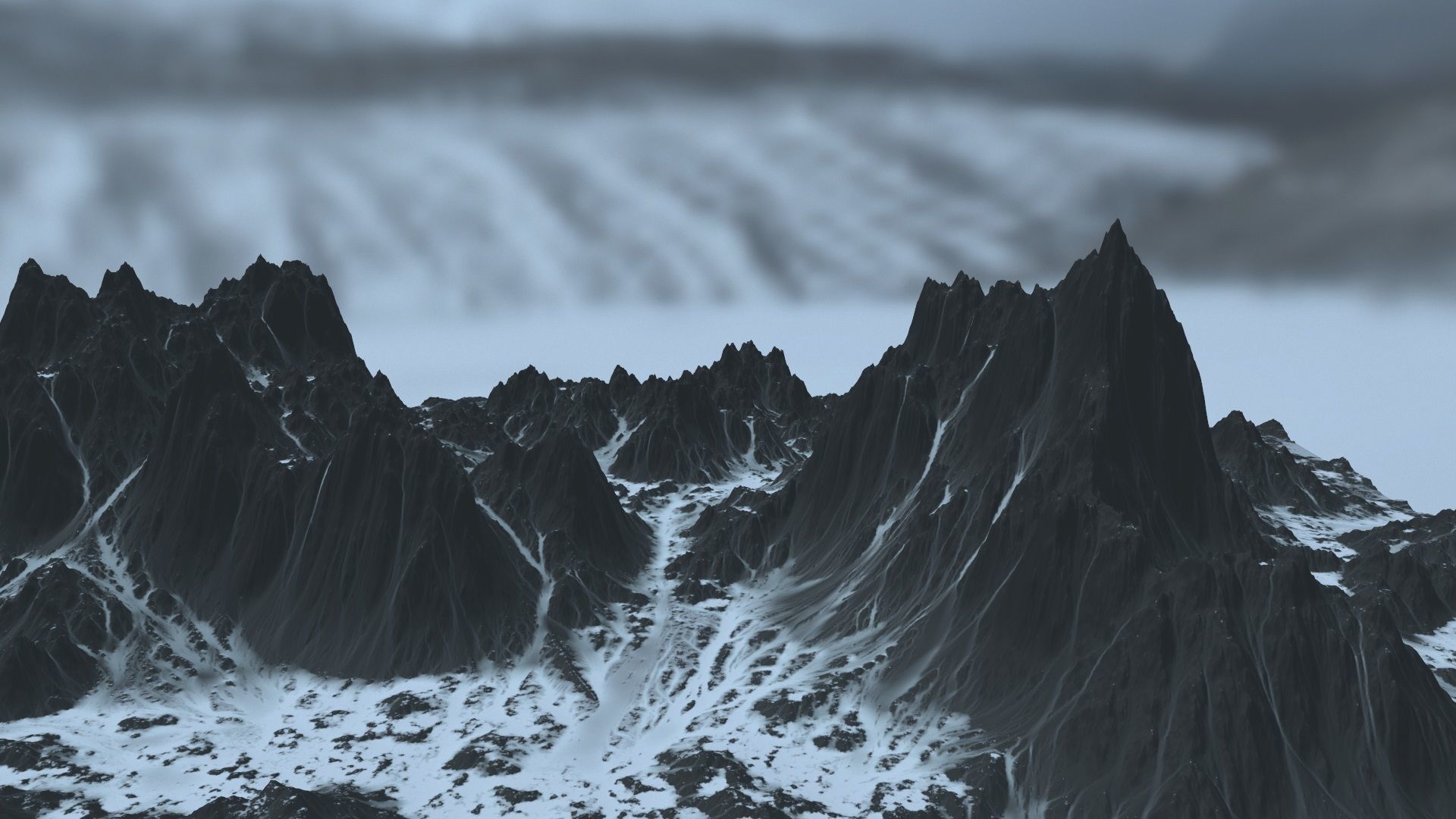Snow Mountain Low-poly 3D model_1