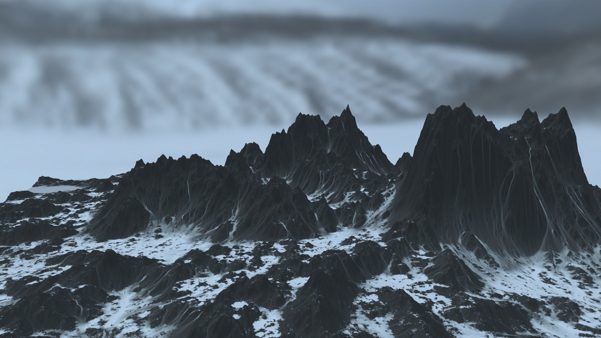 Snow Mountain Low-poly 3D model_3