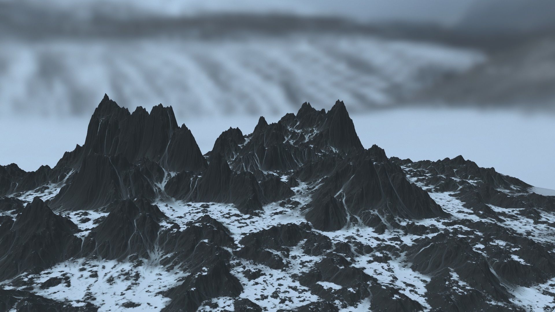 Snow Mountain Low-poly 3D model_7