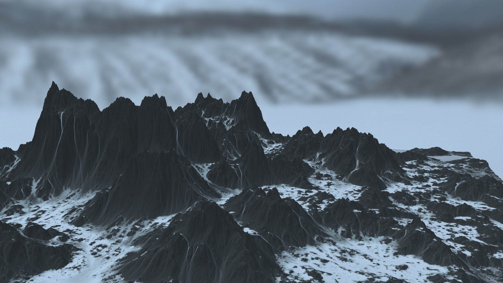 Snow Mountain Low-poly 3D model_5