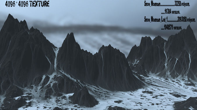 Snow Mountain Low-poly 3D model