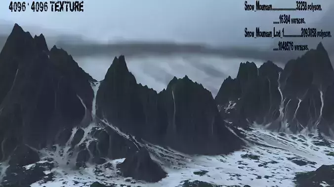 Snow Mountain Low-poly 3D model