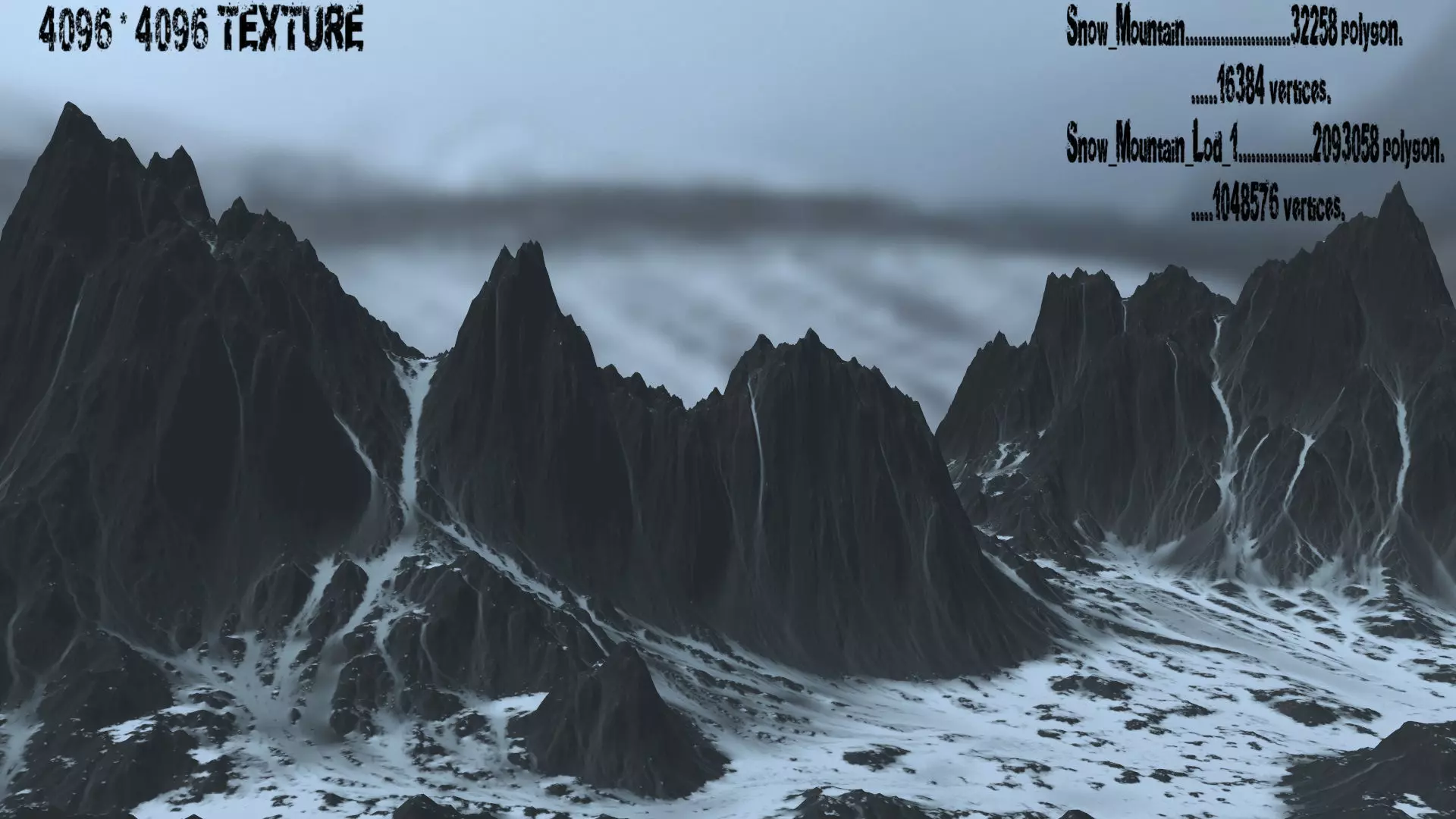 Snow Mountain Low-poly 3D model_0