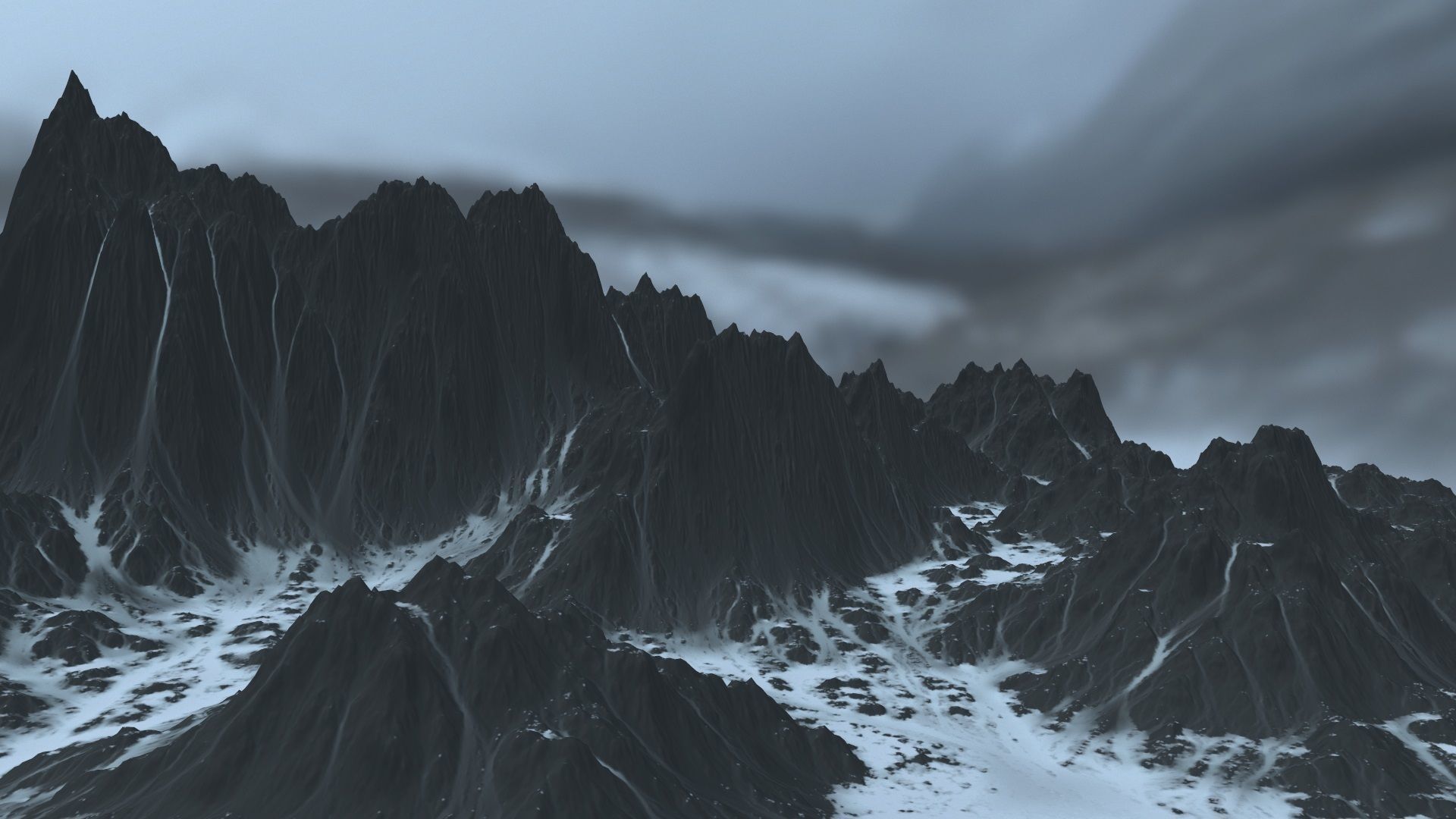 Snow Mountain Low-poly 3D model_4