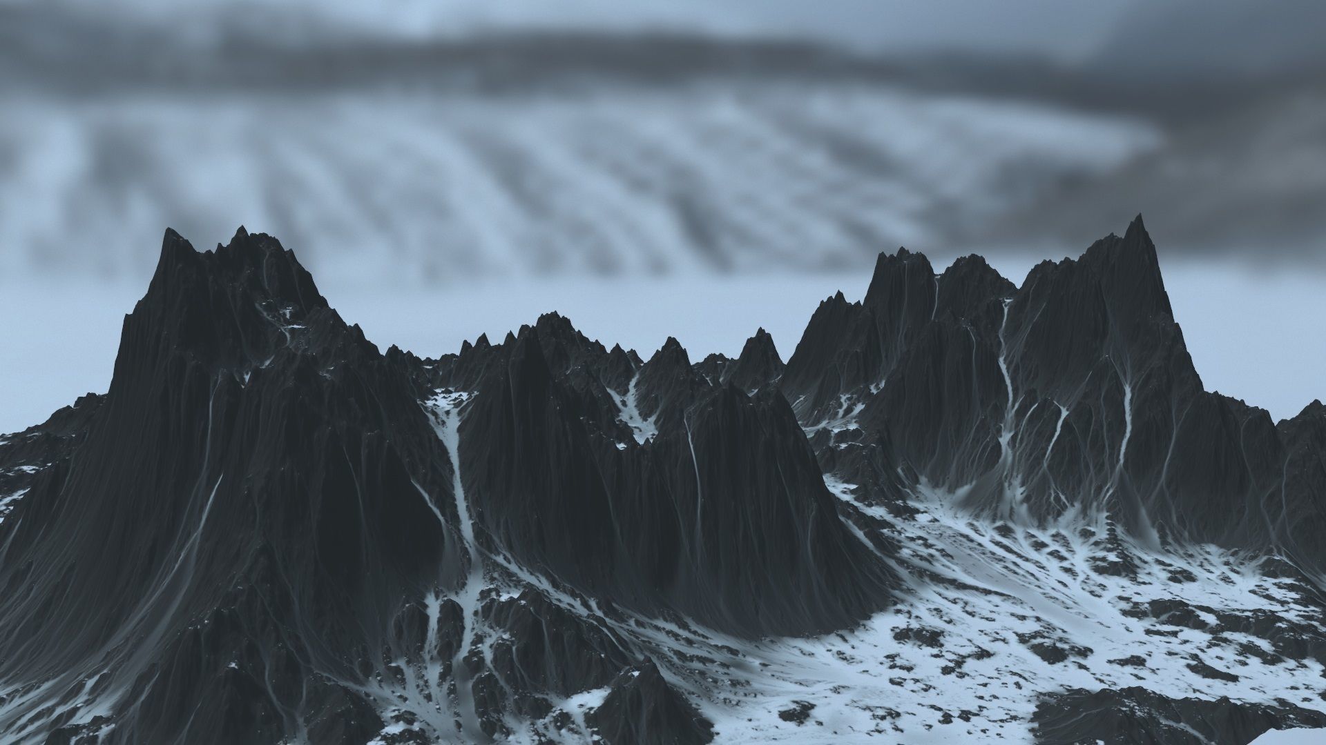 Snow Mountain Low-poly 3D model_2