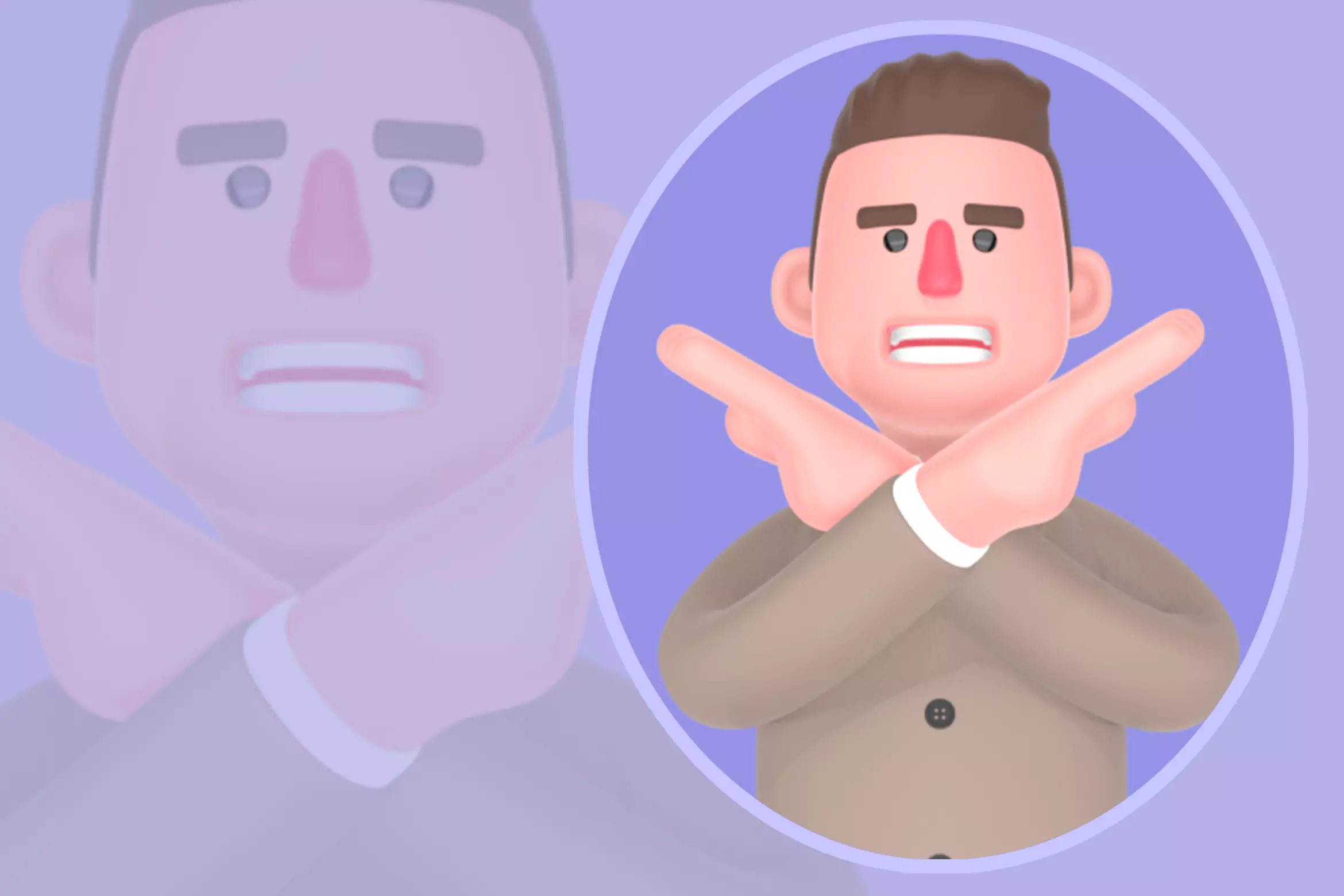 Stylized 3D Male Lawyer Character - Refusing Crossed Arms 3D model