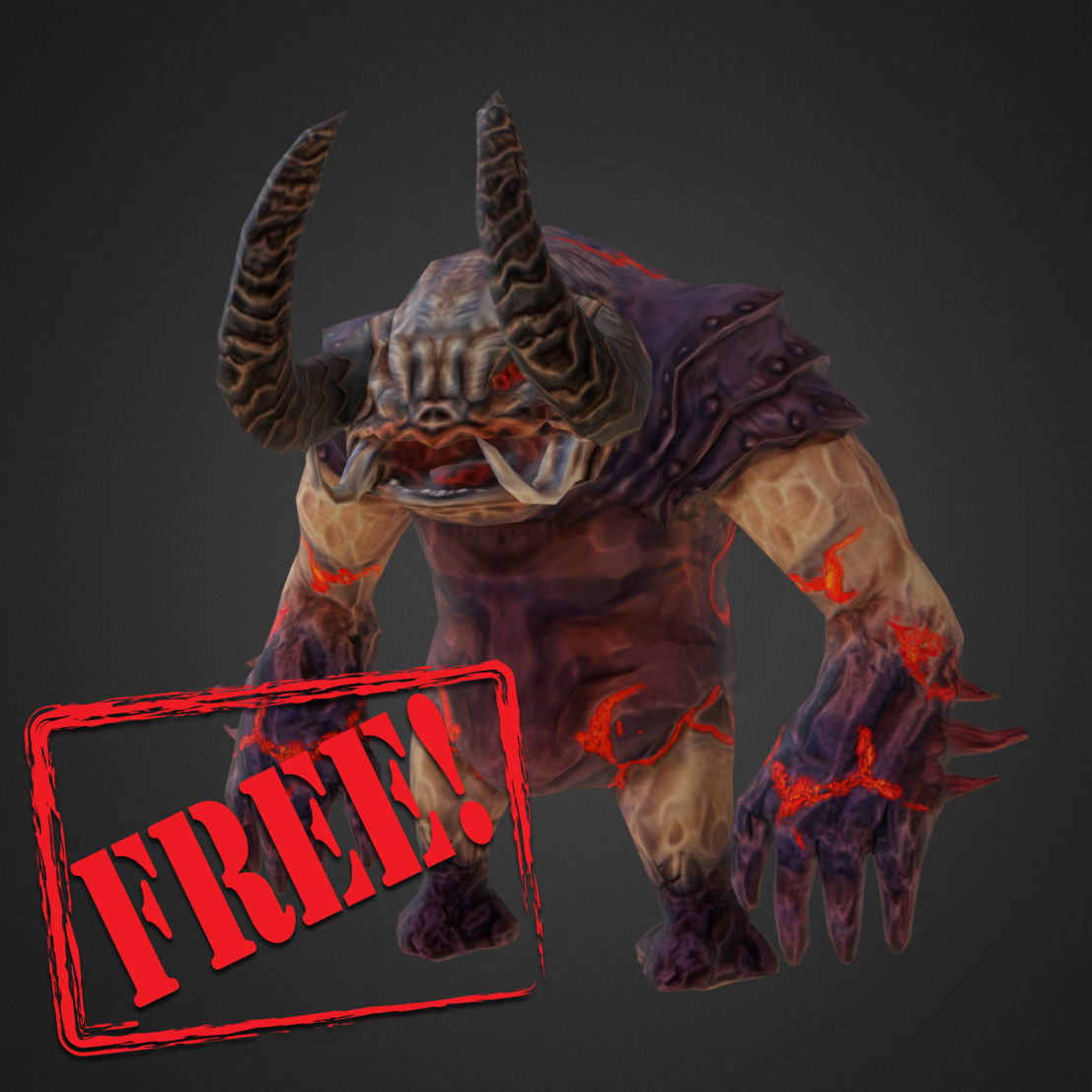 Golem for mobile games Free low-poly 3D model_0