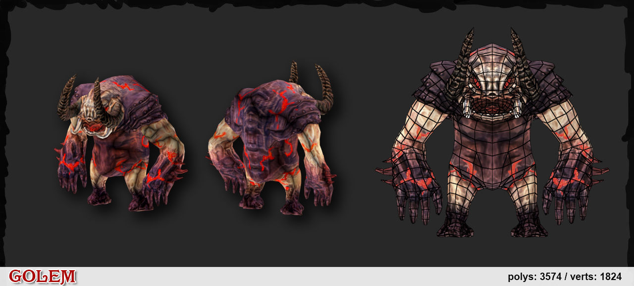 Golem for mobile games Free low-poly 3D model_3