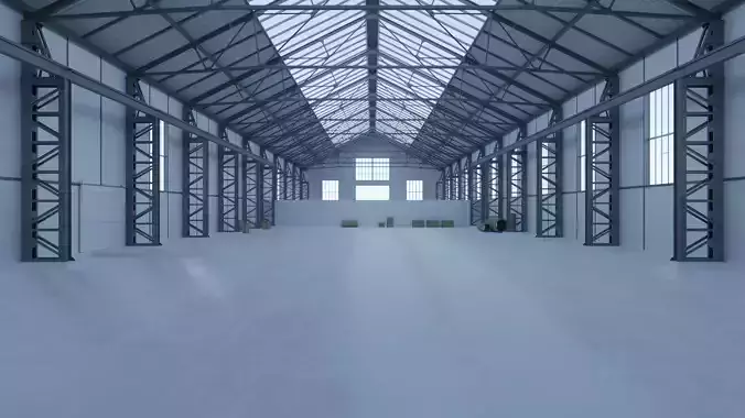 Old Warehouse Low-poly 3D model