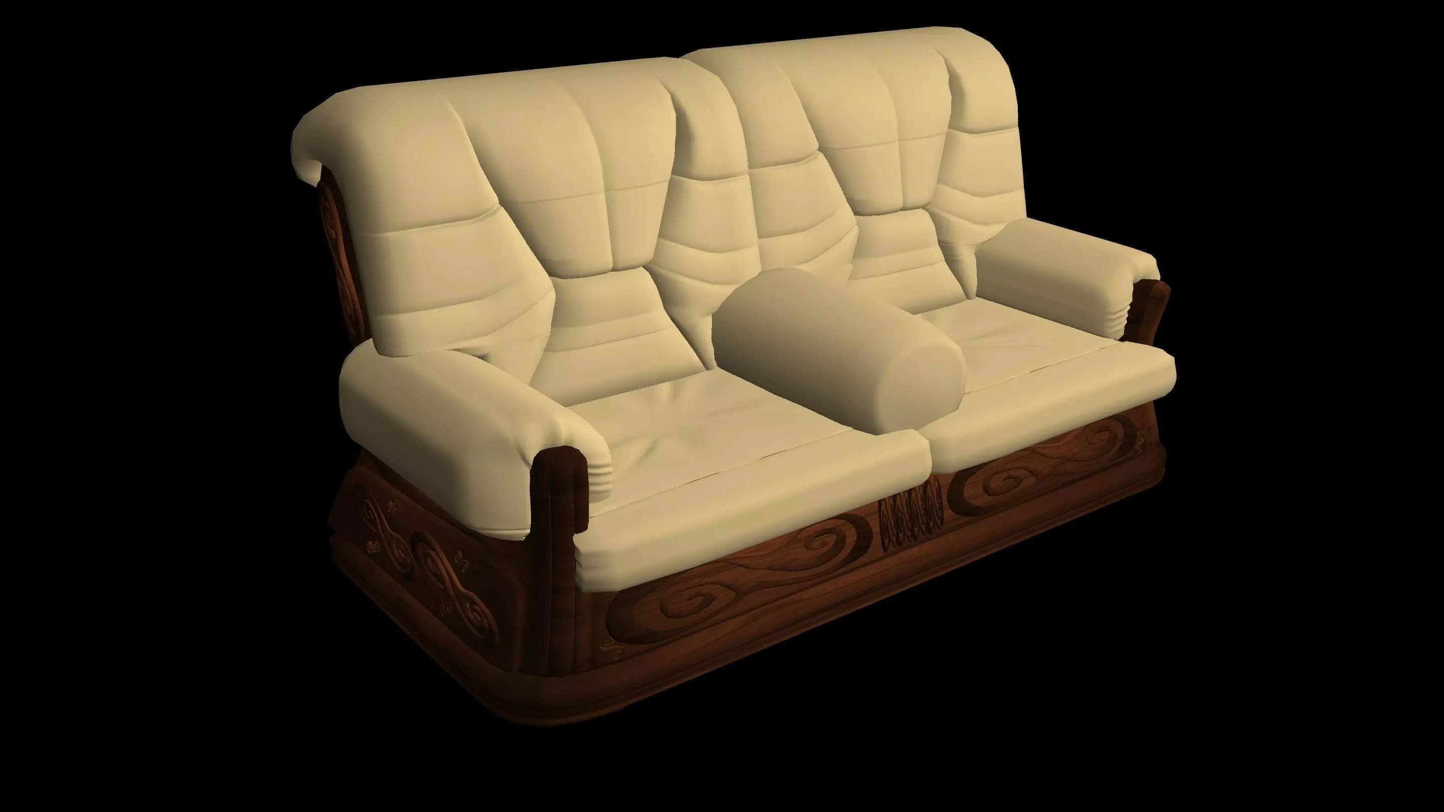 couch leather 3D model_0