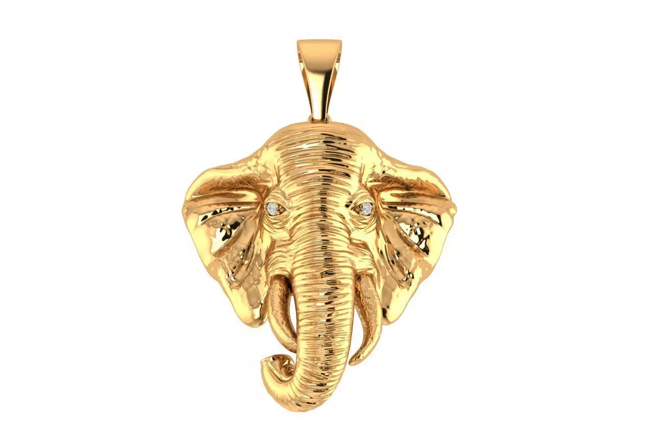 Elephant Head Pendant 3D print model