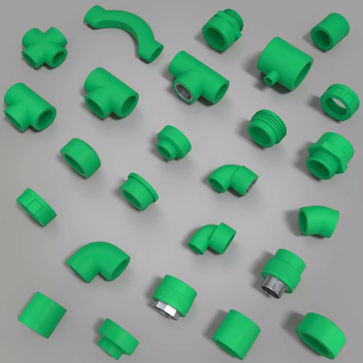 PRRC Pipe Fittings 3D Model Bundle 3D model