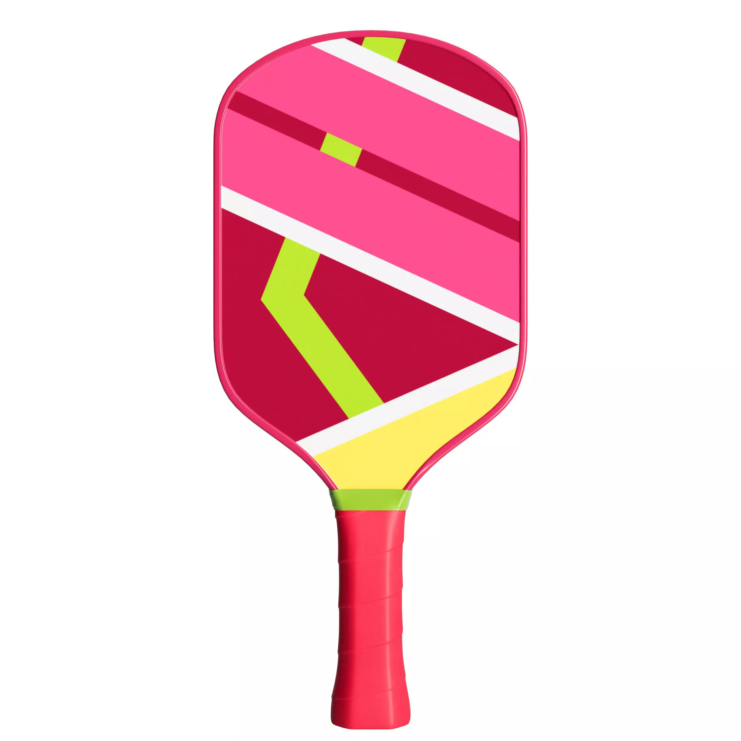 Retro 80s Neon Pink Pickleball Paddle Model 3D model