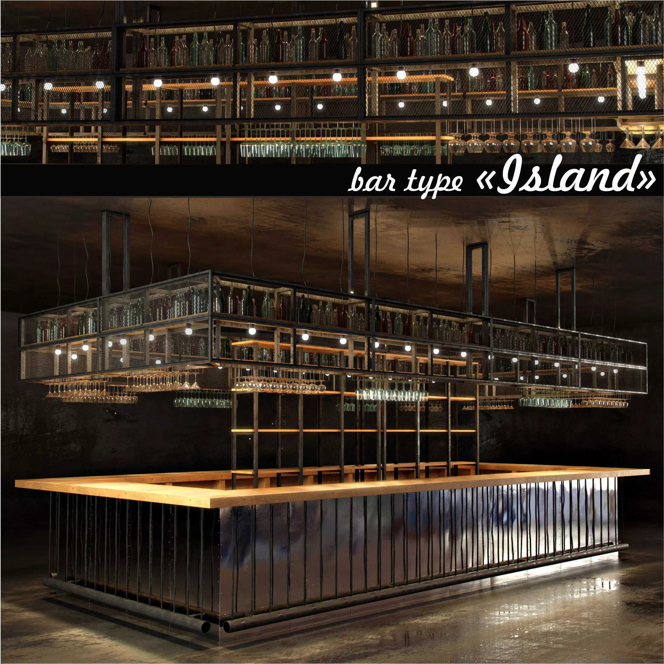 Bar type Island 3D model_0