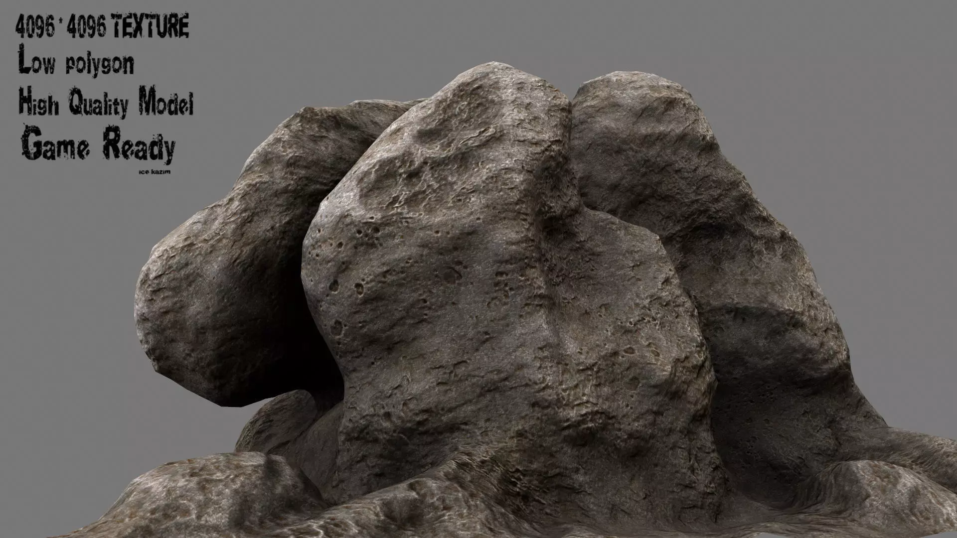 Rocks rock Low-poly 3D model_0