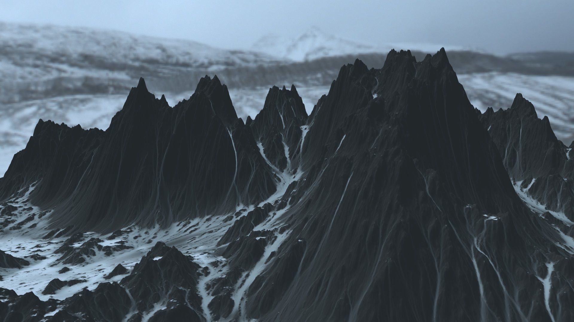 Snow Mountain Low-poly 3D model_4